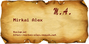 Mirkai Alex névjegykártya